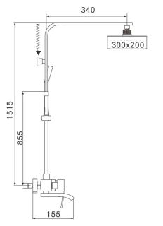 Душевая стойка Rose R1556F белый/хром
